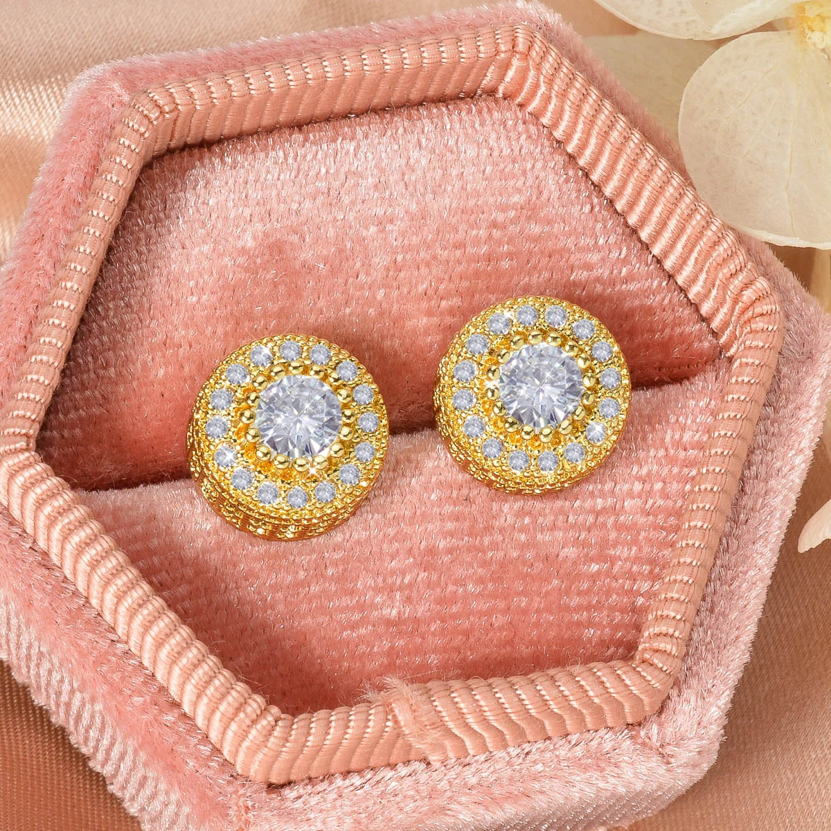 ZEADear Zircon Earrings Shiny Accessories Round Earring Light Luxury Elegant Women Jewelry Classic Ornaments Engagement