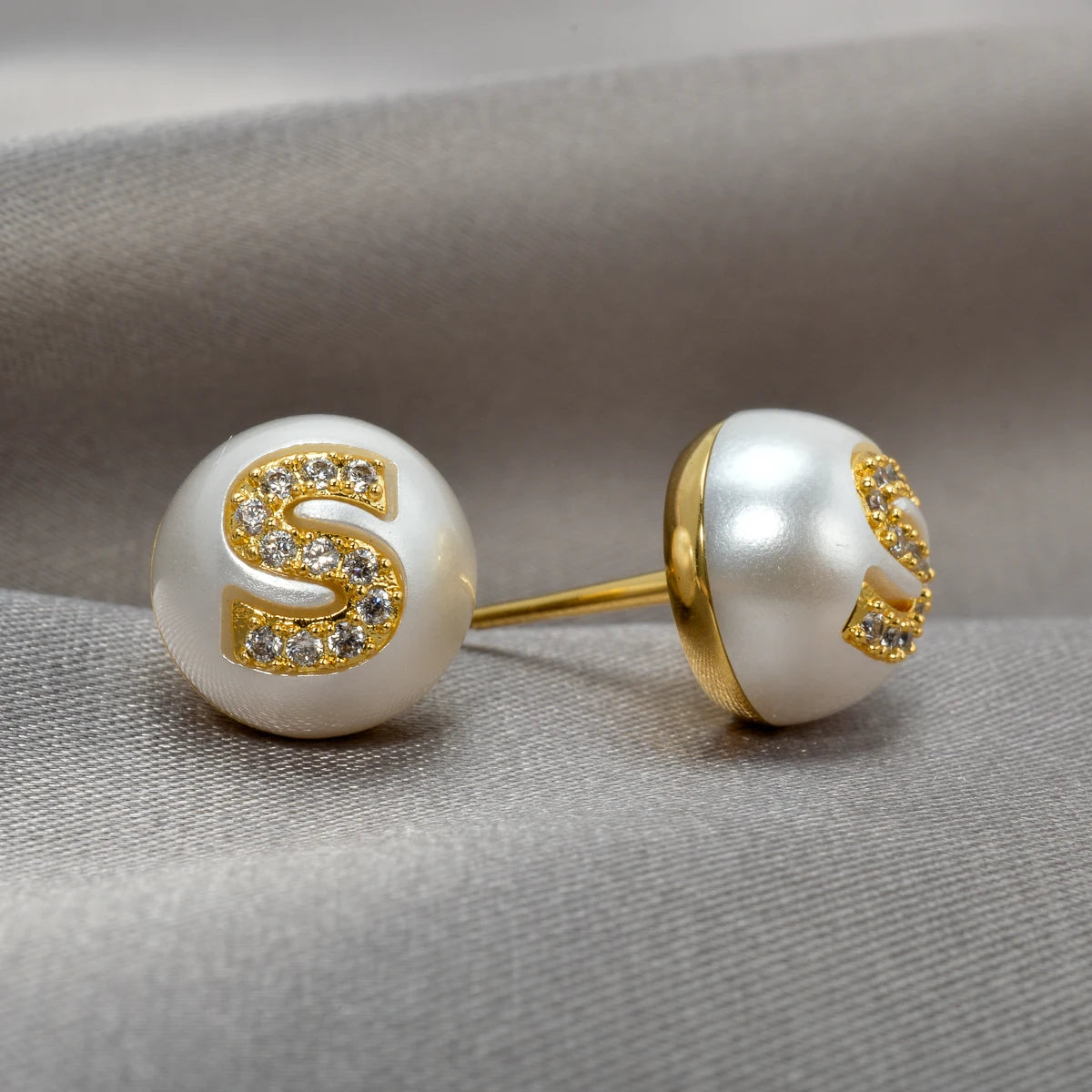 Tiny Stainless Steel A-Z Zircon Stud Earring Bridesmaids Gift Alphabet Name Ear Piercing Women Metal Pierced DIY Jewelry