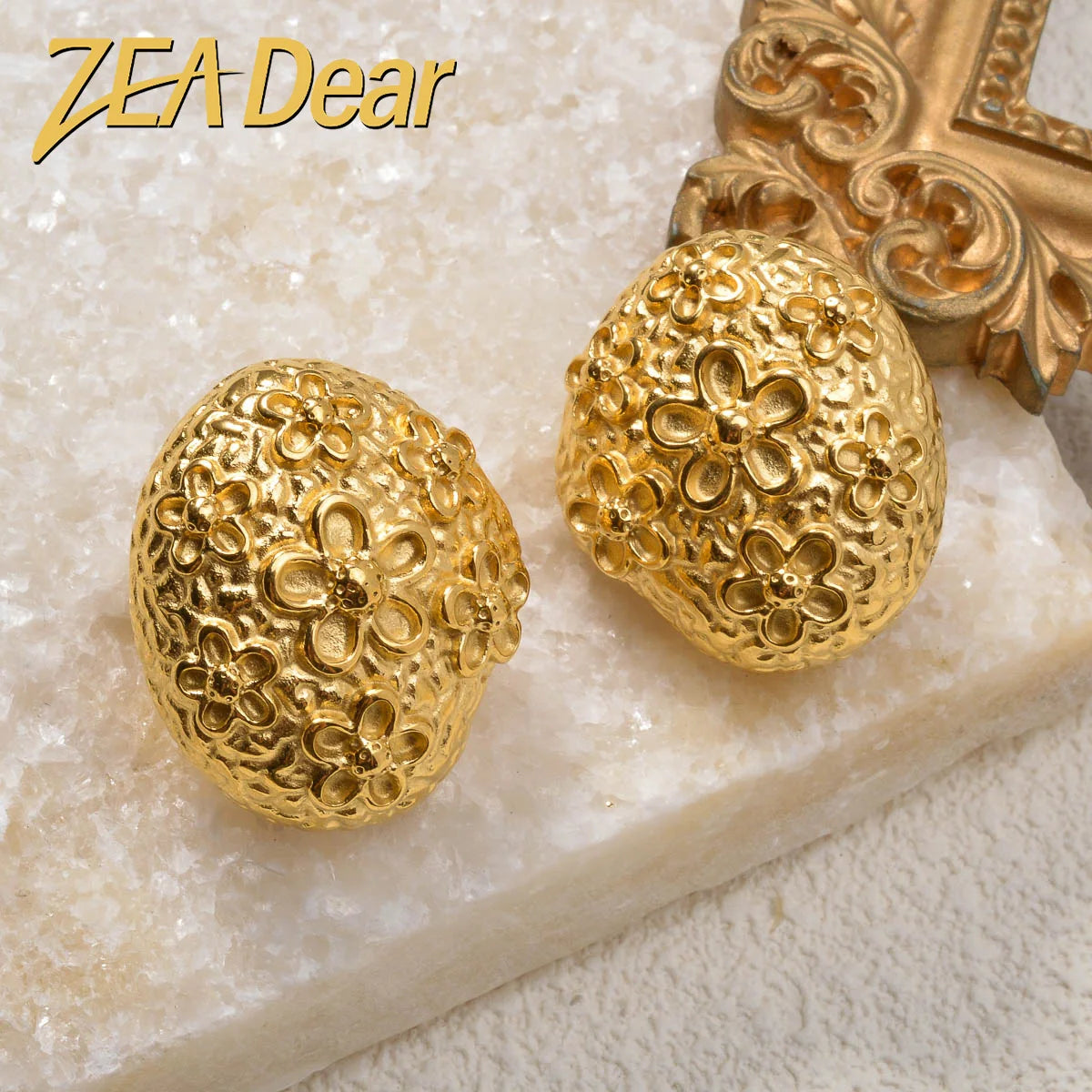 ZEADear Flower Earrings Irregular Ornaments Gold Color Jewelry Sets Bridal Accessories Wedding Engagement Anniversary
