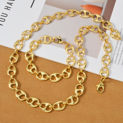 Star Necklace Chain Set 18K Gold Plated 2 Pcs Necklaces Bracelets Set Dubai Jewelry Accessories Hip-hop Style Outfits Gifts