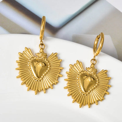 Sun Pendant Drop Earrings Stainless Steel Earrings Women Artistic Wear Display Souvenirs Jewelry Accessories Gifts