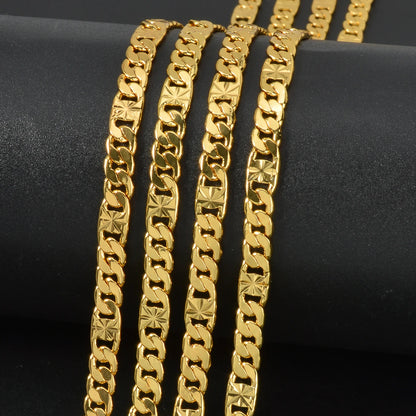 High Quality 18k Gold-plated Copper Necklaces Chain 750 Classic Choker for Women Daily Wear Fashion Design Jewelry Gifts