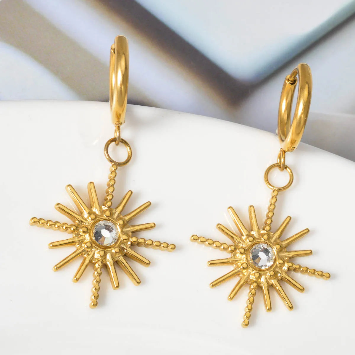Sun Pendant Drop Earrings Stainless Steel Earrings Women Artistic Wear Display Souvenirs Jewelry Accessories Gifts