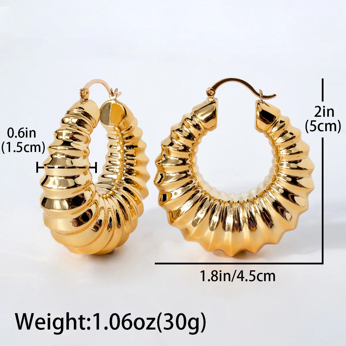 ZeaDear Jewelry Dubai Smooth Chunky Screw Thread Earring Statement African Large Earring For Women Luxury Lady Dinner Jewellery