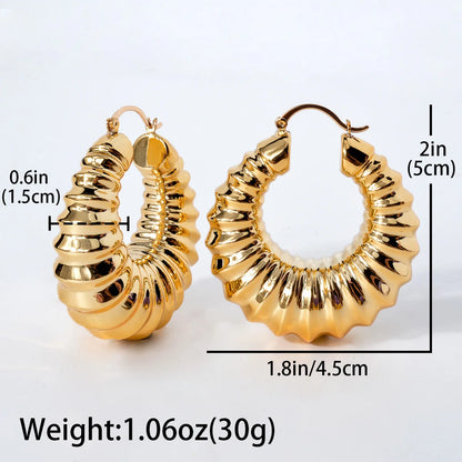 ZeaDear Jewelry Dubai Smooth Chunky Screw Thread Earring Statement African Large Earring For Women Luxury Lady Dinner Jewellery