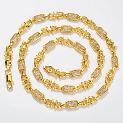 New Style Necklace Gold Plated Dubai Jewelry for Women Party Fashion Zircon Neck Chains 1 PC Daily Accessories African Gift