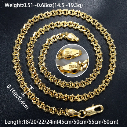 Wholesale Cuban link copper 14k gold plated 45cm 60cm chains for men necklace
