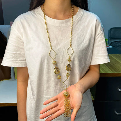 ZEADear Gold Plated Necklace Ball Hollow Pendant Long Chains Neck Links Fashion Cuban Luxury African Birthday Gift Party
