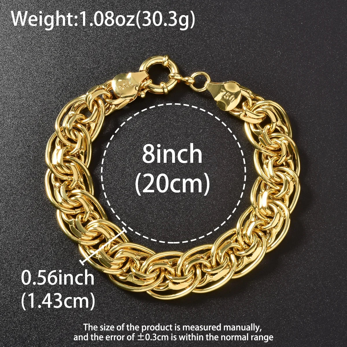 Wide Loop Gold Copper Necklace Large Interwoven Chino Link Chain Necklace Oversized Neck Jewelry Trendy Style New Arrival