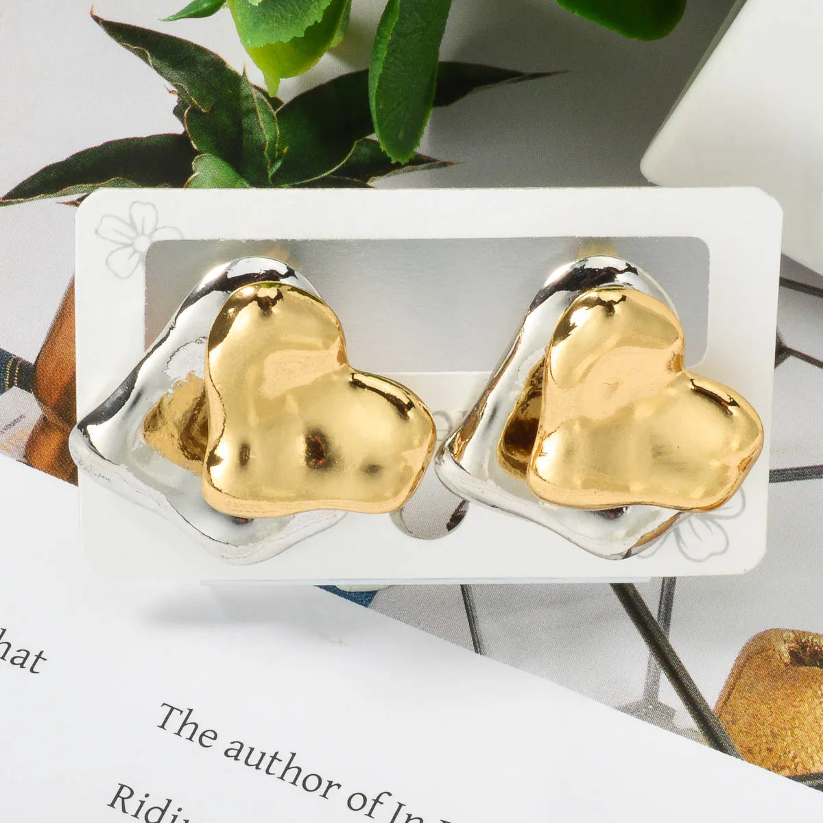 Exquisite Ear Studs Geometric Irregular Heart Stainless Steel Earrings Female Elegant Jewelry Accessories Daily Wear Gift