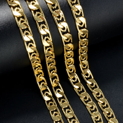 ZEADear Necklace Gold Color Chains 18K Copper Necklaces Metal 20in 24in Daily Accessories Engagement Women Links Birthday Gift