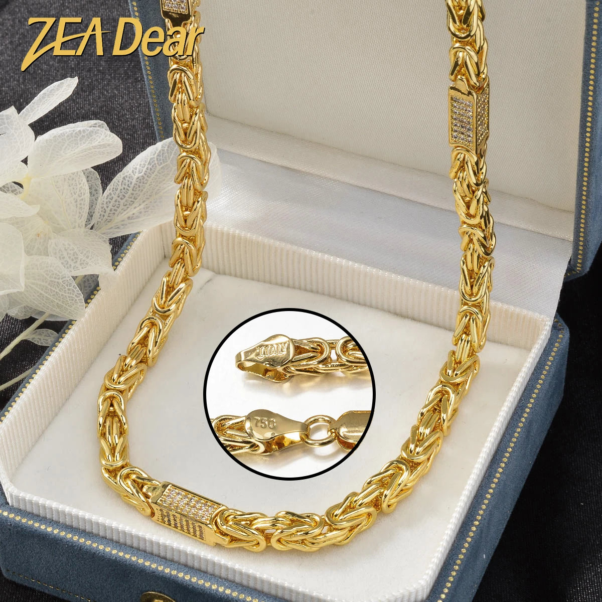 24in/28in Snake Chain 18K Gold Color Plated Necklace African Bridal Wedding Accessories Trend Fashion Birthday Gift for Wife