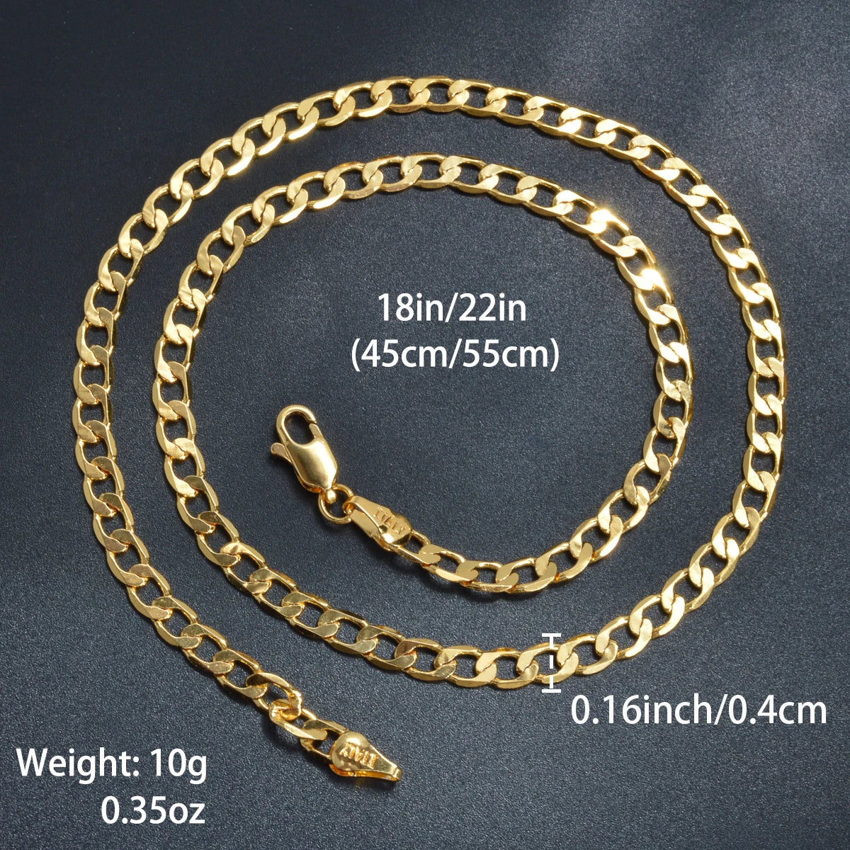 ZEADear Jewelry Cuban Link Chain Necklace Men Women Copper Exquisite Gold Color Chain Necklace Accessories Metal Jewellery Gift