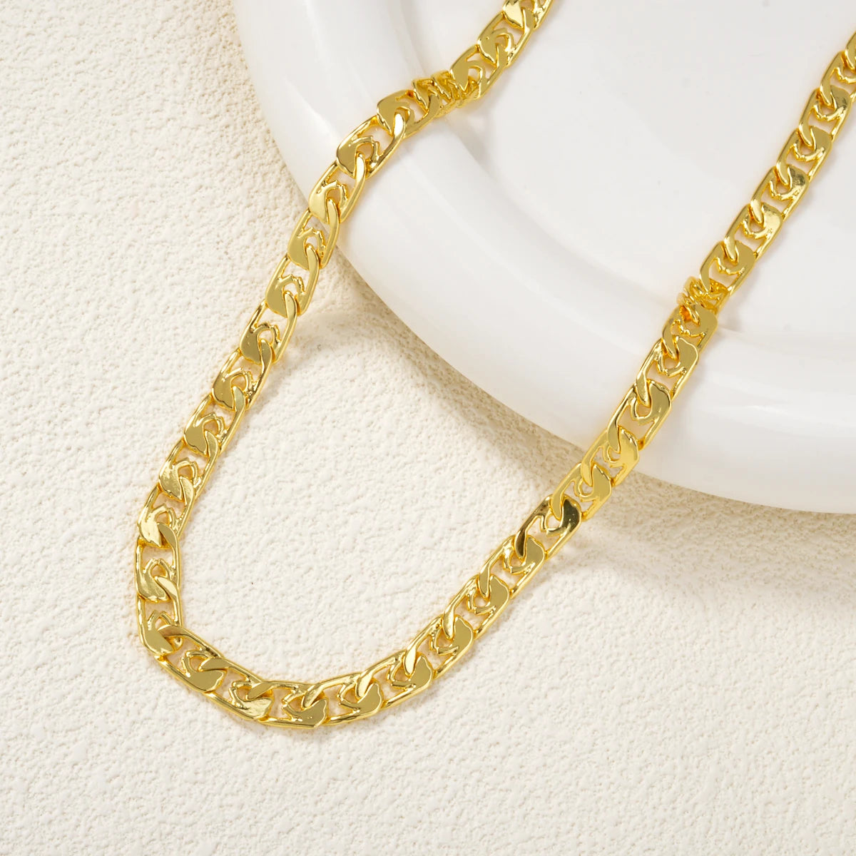 ZEADear Necklace Gold Color Chains 18K Copper Necklaces Metal 20in 24in Daily Accessories Engagement Women Links Birthday Gift