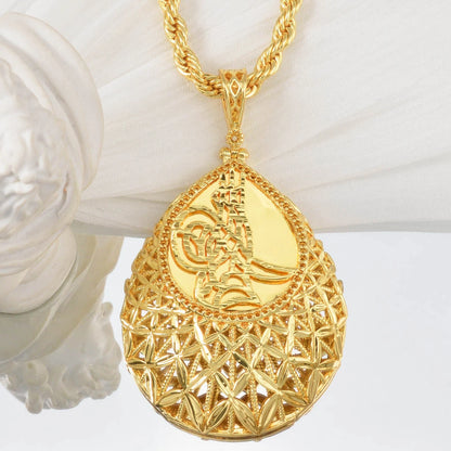 Dubai 18k Gold-plated Pendant Necklace Copper-gold Rose Necklace Geometric Accessory Chain Jewelry Men's Women's Daily Wear