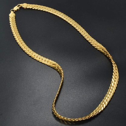 Italy 750 18k gold plated Snake Chain luxury Copper Necklace For Man Jewelry Women Neck Accessories For Friends Gifts