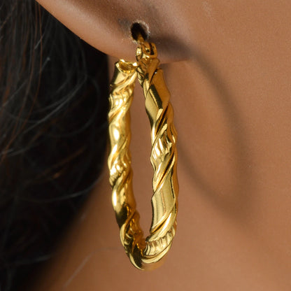 10PCS Set Batch 316L Stainless Steel Hoop Earrings Metalic Geometric Stud Earrings Circular Accessories Jewelry Gifts Wholesale