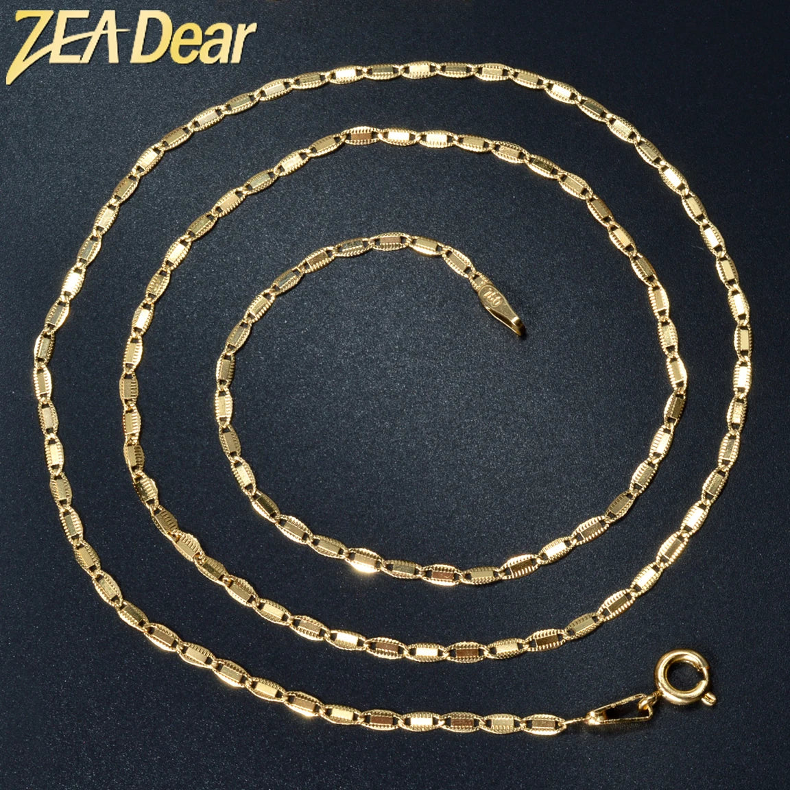 ZEADear Jewelry Thin Link Chain Necklace Men Women Copper Exquisite Gold Color Chain Necklace Accessories Metal Jewellery Gift