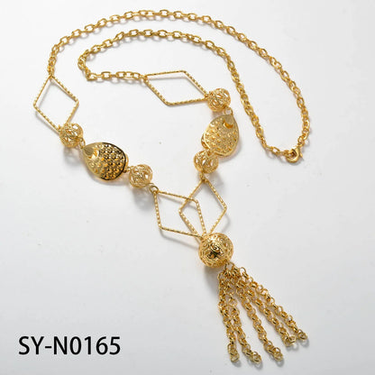 ZEADear Gold Plated Necklace Ball Hollow Pendant Long Chains Neck Links Fashion Cuban Luxury African Birthday Gift Party