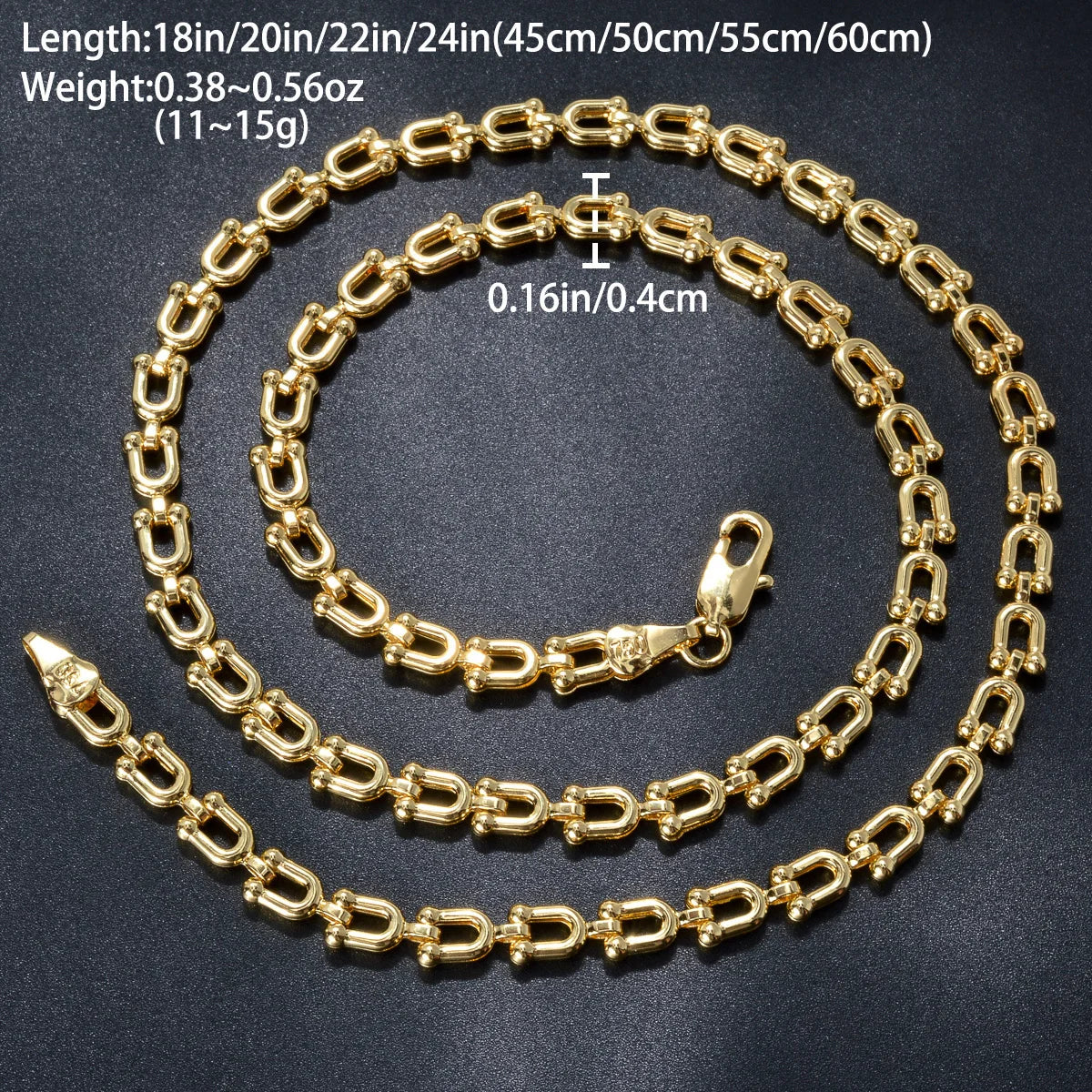 ZEA Dear Jewelry Classic U Shape Chain Hip Hop Punk Chunky Chain Choker Necklace Unisex Jewelry 45/50/55/60  Dropshipping