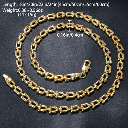 ZEA Dear Jewelry Classic U Shape Chain Hip Hop Punk Chunky Chain Choker Necklace Unisex Jewelry 45/50/55/60  Dropshipping