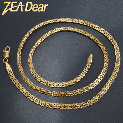ZEADear Jewelry Long Link Chain Necklace Men Women Gold Color Basic Punk Chain Necklace Accessories Metal Colla Jewellery Gift