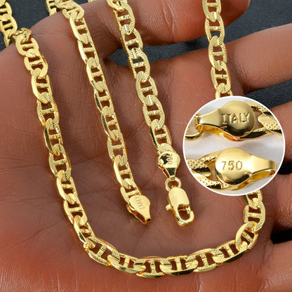 Fashion Italian 750 Copper Luxury Gold Plated Links Dubai Chain Woven Necklace Men Female Jewelry Hip Hop gift