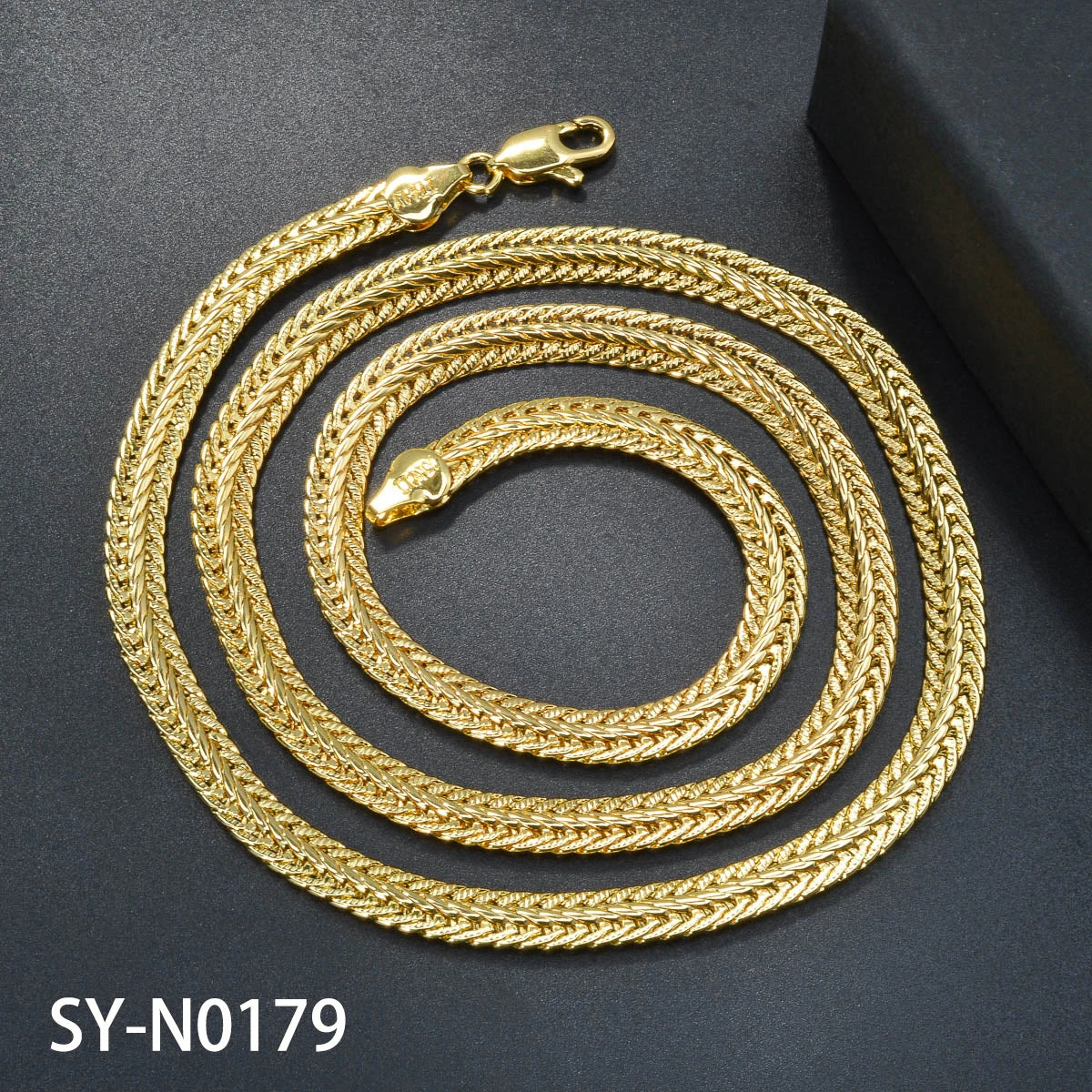 Jewellery Women Dubai 14k Gold Plated Jewelry Items Trendy Necklace Men Copper Metal Chain Neck Link Daily Wear