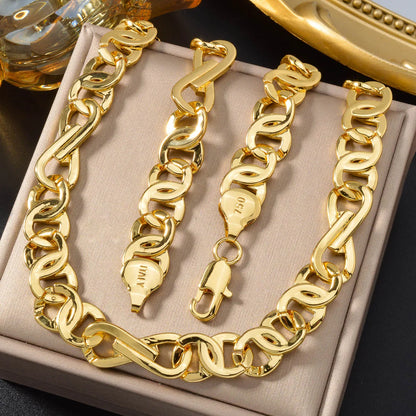 ZEADear Hiphop luxury Italy 750 18k gold plated Copper Link Chain Necklace For Man Jewelry Women Neck Accessories Party Gift