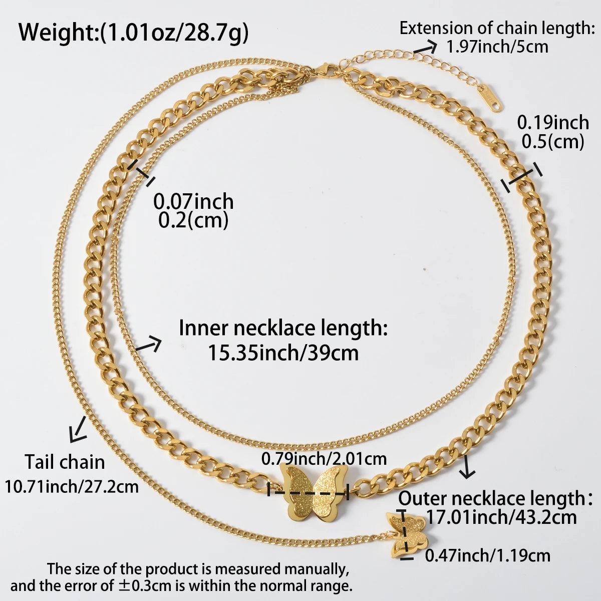 New Style Butterfly Planet Double Chain Layer Necklace Adjustable For Women Fashion Collar Neck Chain Jewelry Accessories Gifts