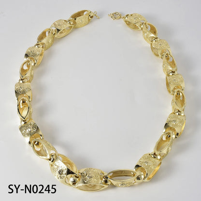 Men Heavy Gold Tone Copper Chain Necklace Oversized Link Hip Hop Street Neck Ornament For Daily Dating Club Occasion Gift