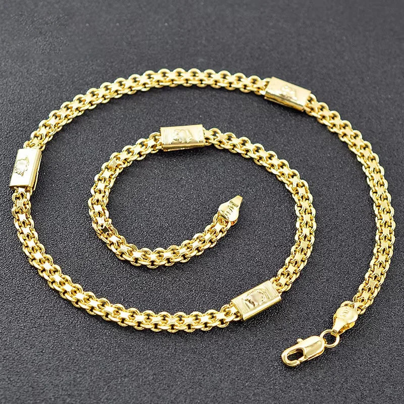 ZEADear Jewelry 2022 18K Gold Plated Small Size Dubai Necklace With Chain For Men Women Hip Hop Necklace Wholesale Accessaries
