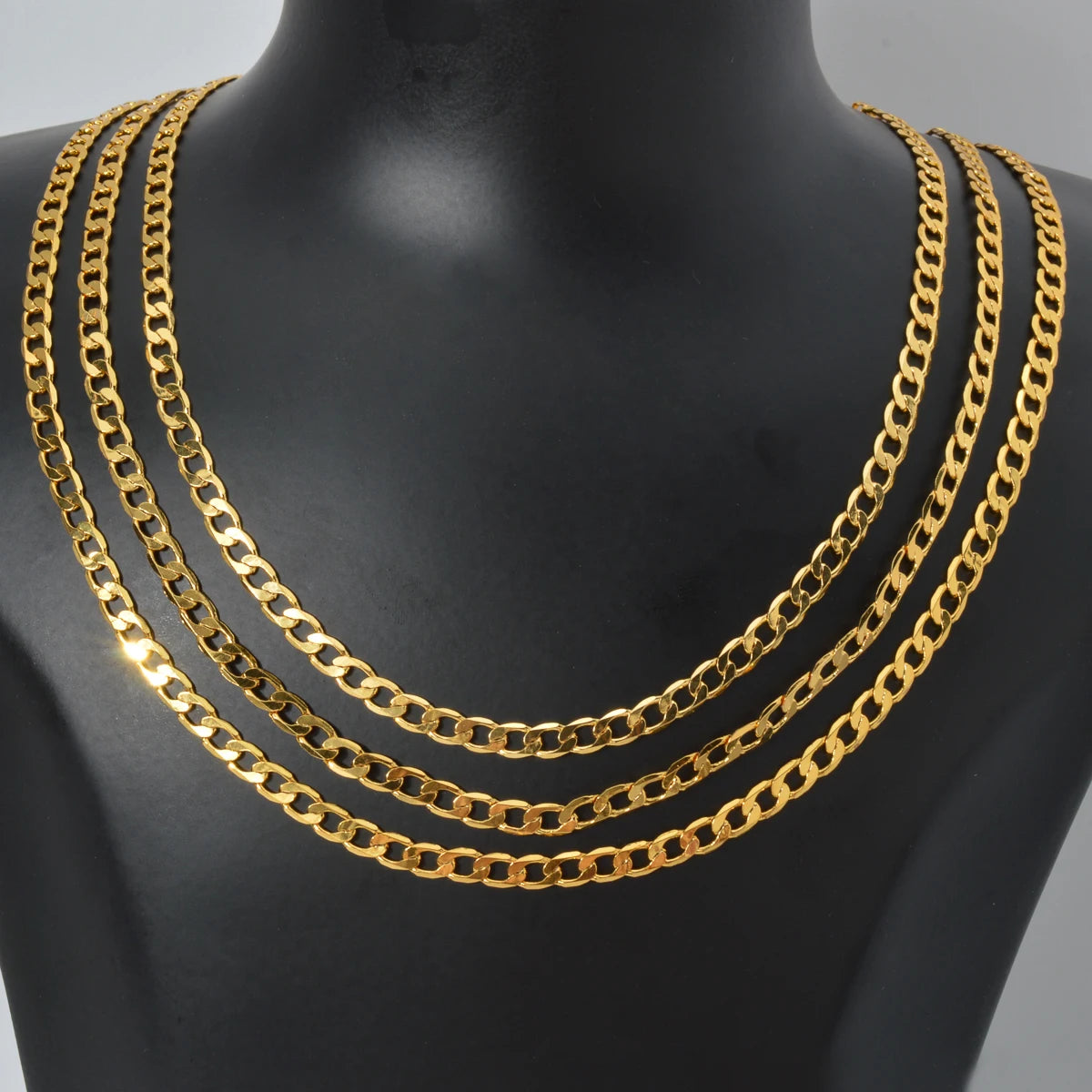 ZEADear Jewelry Cuban Link Chain Necklace Men Women Copper Exquisite Gold Color Chain Necklace Accessories Metal Jewellery Gift