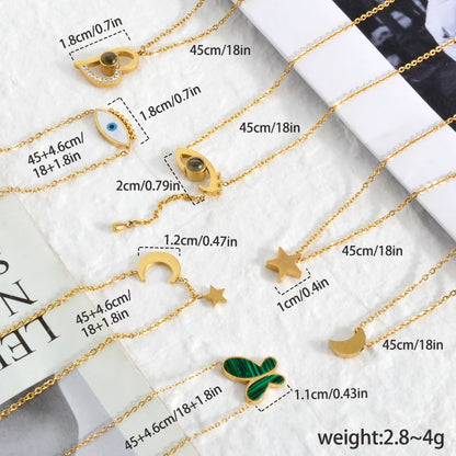 ZEADear Jewelry Charms Necklace Star Moon Pendants Aesthetic Clavicle Chain Necklace Female Simple Jewellery Accessories Gift
