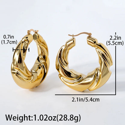 ZeaDear Jewelry Dubai Smooth Chunky Twist Earrings Statements African Big Hanging Earring For Women Luxury Dinner Jewellery Gift