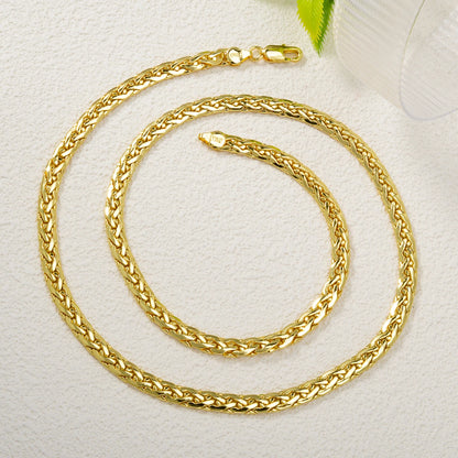 ZEADear Simple Necklace Jewelry Fashion 18K Gold Plated Flat Snake Chain African Wedding Birthday Gift Party Italy