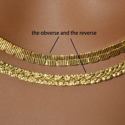 2024 Fashion Copper Necklace Luxury Dubai Gold Plated Jewelry Bridal Wedding Neck Chain Women Accessories Christmas Gift