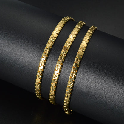 Faceted Cube Box Neck Chain 18K Gold Plated Copper Polished Link Multi Length Jewelry For Birthday Anniversary Holiday Present