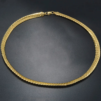 Italy 750 18k gold plated Snake Chain luxury Copper Necklace For Man Jewelry Women Neck Accessories For Friends Gifts