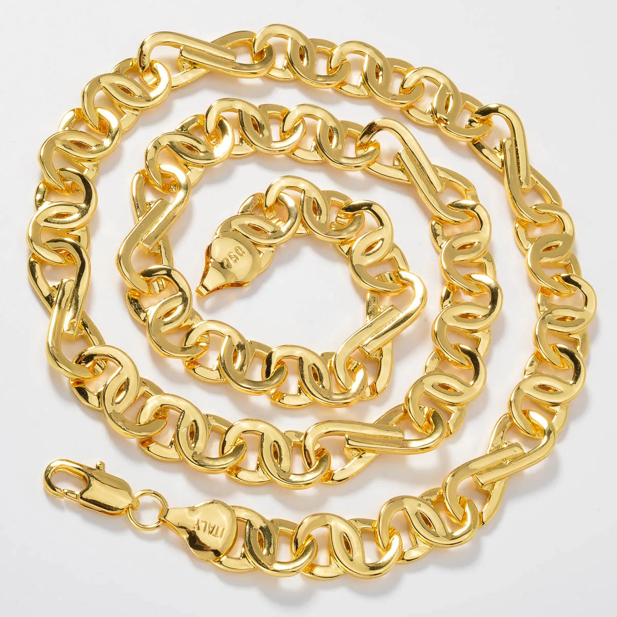 ZEADear Hiphop luxury Italy 750 18k gold plated Copper Link Chain Necklace For Man Jewelry Women Neck Accessories Party Gift