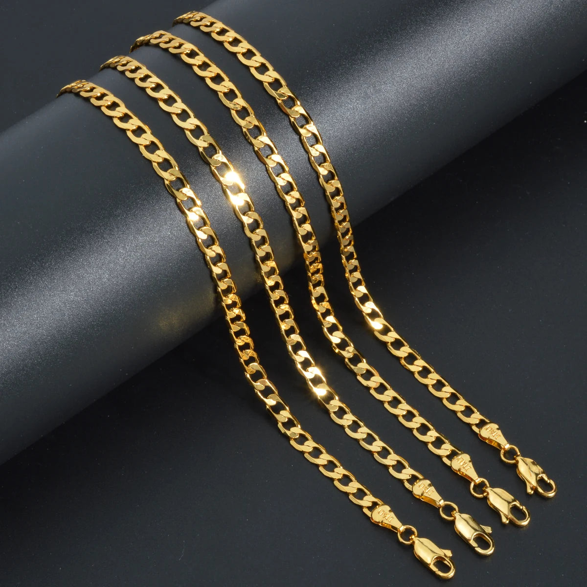 ZEADear Jewelry Cuban Link Chain Necklace Men Women Copper Exquisite Gold Color Chain Necklace Accessories Metal Jewellery Gift