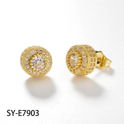 ZEADear Zircon Earrings Shiny Accessories Round Earring Light Luxury Elegant Women Jewelry Classic Ornaments Engagement