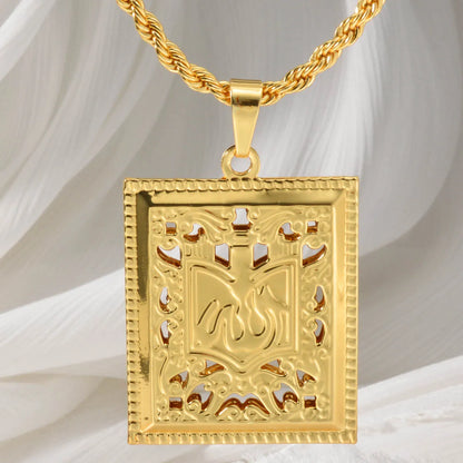 Dubai 18k Gold-plated Pendant Necklace Copper-gold Rose Necklace Geometric Accessory Chain Jewelry Men's Women's Daily Wear