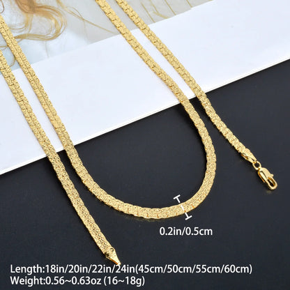 2024 Fashion Copper Necklace Luxury Dubai Gold Plated Jewelry Bridal Wedding Neck Chain Women Accessories Christmas Gift