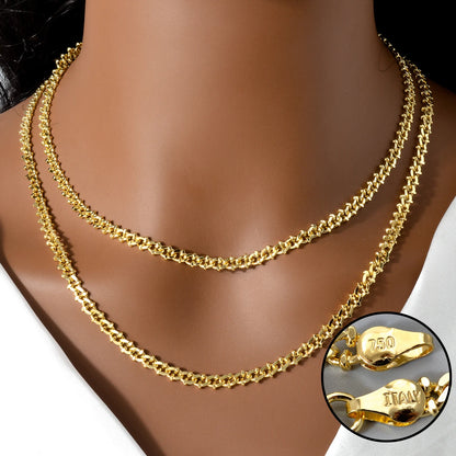 Wholesale Cuban link copper 14k gold plated 45cm 60cm chains for men necklace