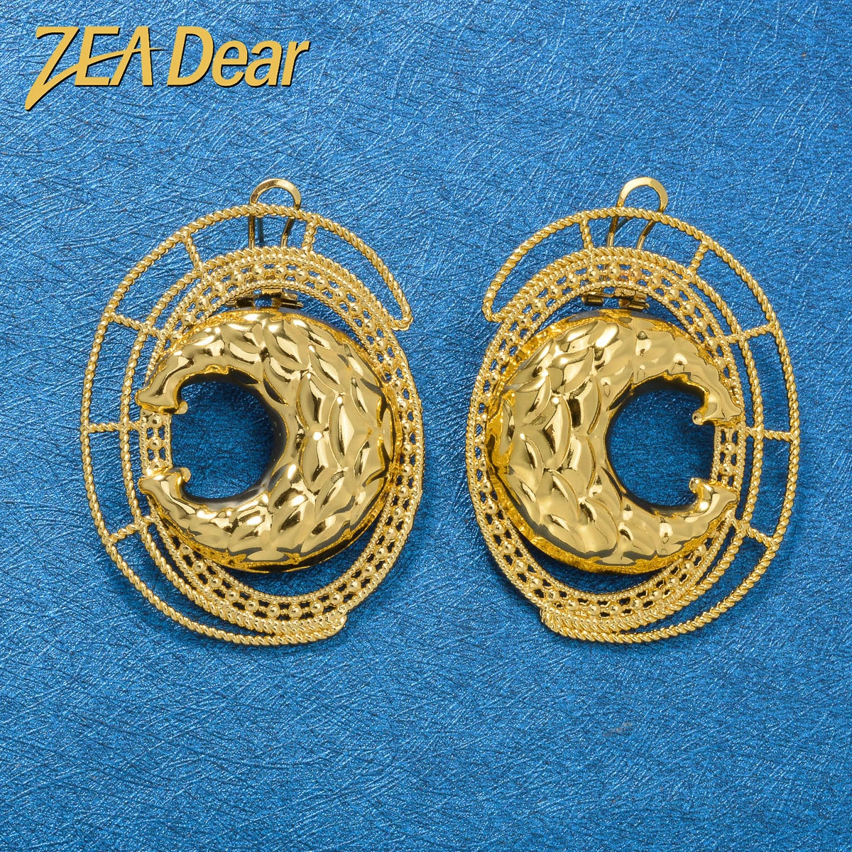 Moon Earrings Female Romantic Valentine's Day Gift Luxury Eardrop Turkey 14K Gold Plated Charm New Style Copper Accessories