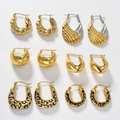 Stainless Steel hoop Earrings Women Cool fashion Jewelry Accessories Perfect Gift for Friends Earrings Wholesale