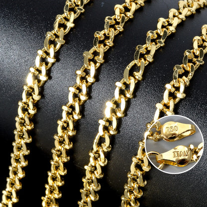 Wholesale Cuban link copper 14k gold plated 45cm 60cm chains for men necklace