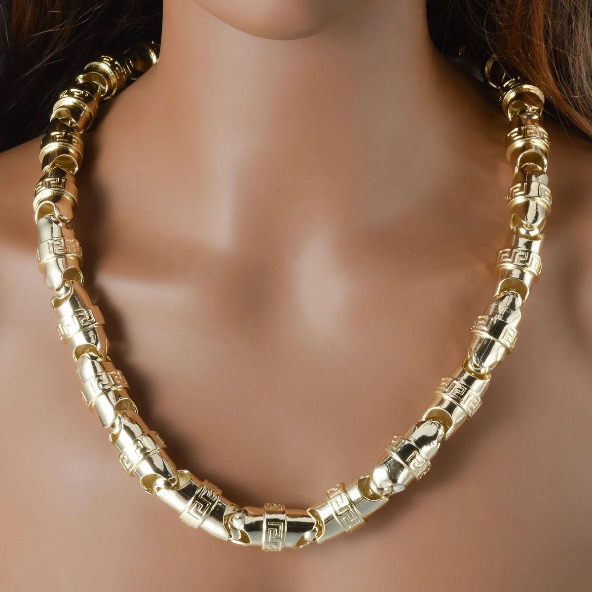 Men Heavy Gold Tone Copper Chain Necklace Oversized Link Hip Hop Street Neck Ornament For Daily Dating Club Occasion Gift