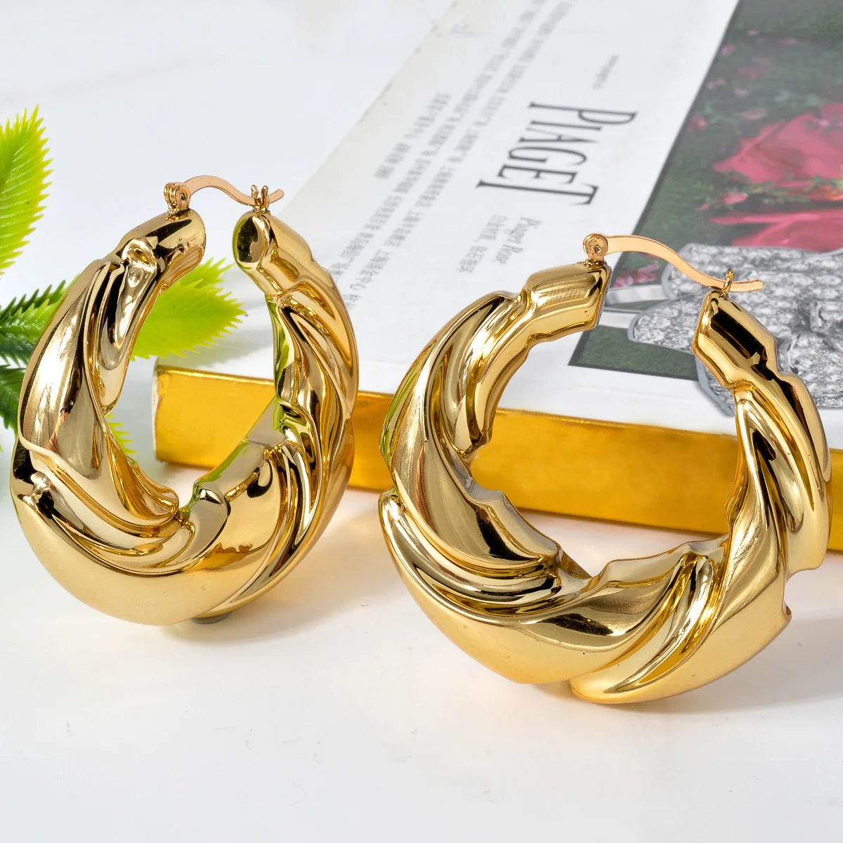 ZeaDear Jewelry Dubai Smooth Chunky Twist Earrings Statements African Big Hanging Earring For Women Luxury Dinner Jewellery Gift